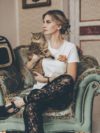 Футболка "Котик в кармашке", роспись